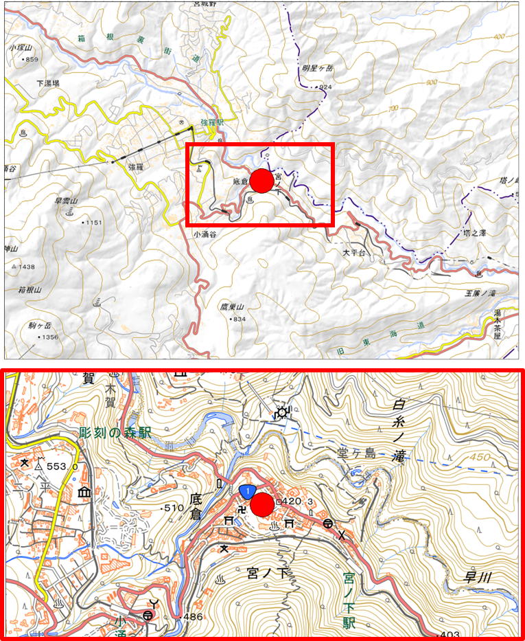 富士屋ホテル（位置図）