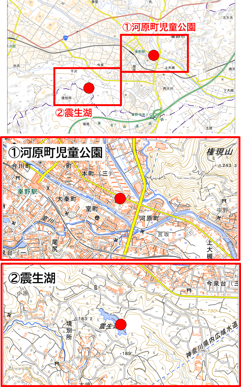 震生湖（位置図）