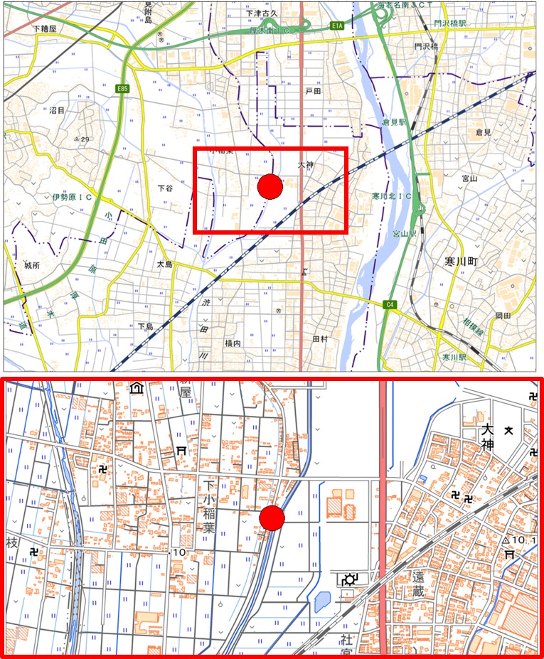 玉川緑道（位置図）