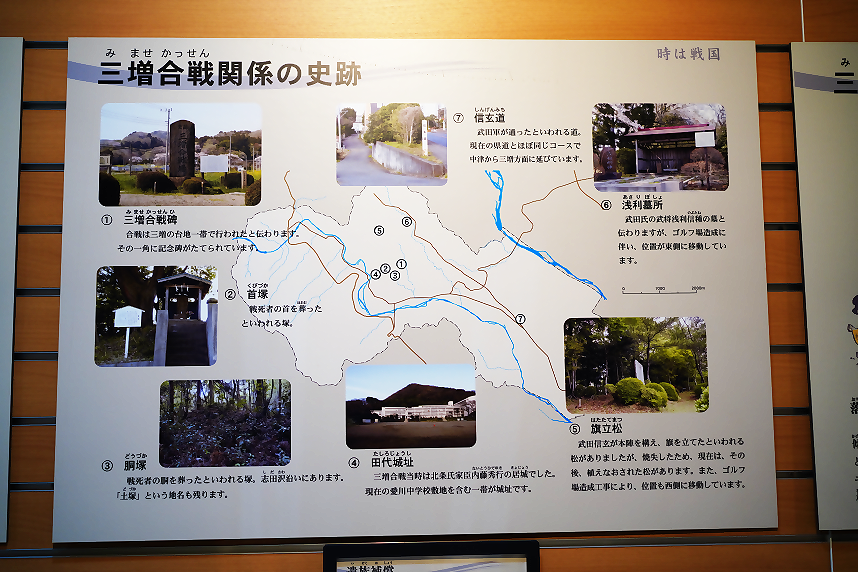 三増合戦に関する説明看板