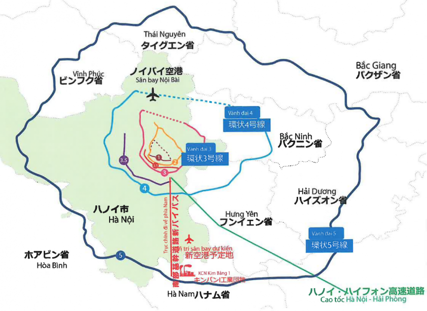 ハノイ南部基幹道（2025年内に開通予定）により、アクセスが大幅に改善される見込み