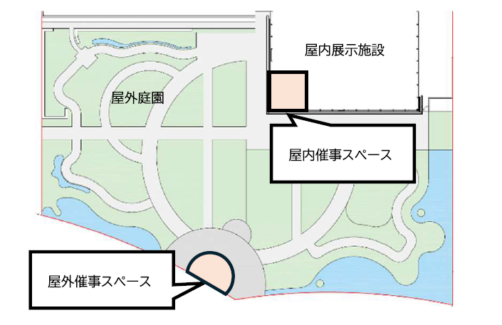 2箇所の催事スペースの位置を示す図