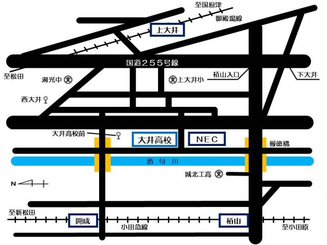 大井高等学校地図