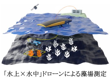 水上、水中ドローンによる藻場測定