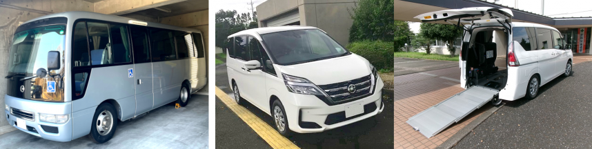 マイクロバスとバンの写真