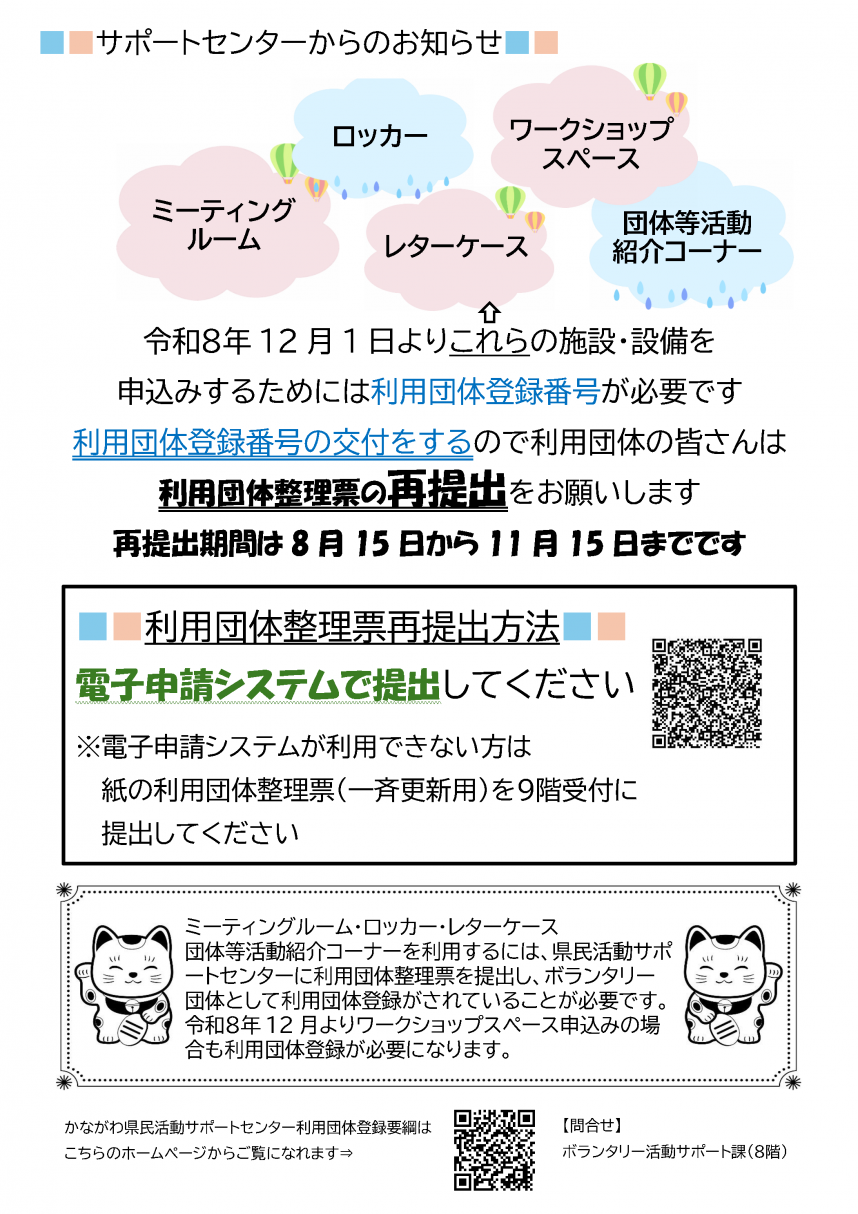 利用団体登録更新ポスター