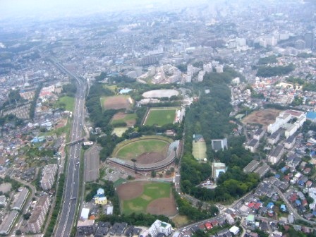 写真:空から見た保土ケ谷公園