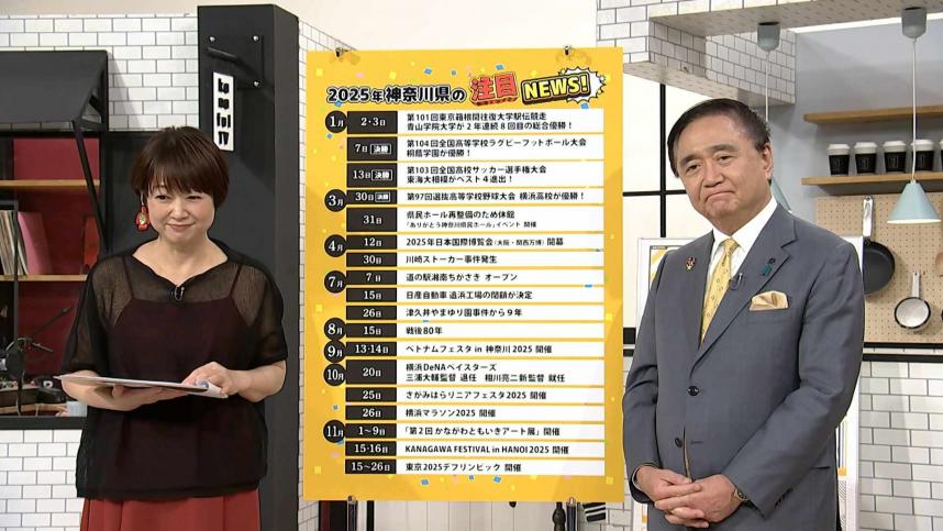 スタジオにて、田崎MCと黒岩知事