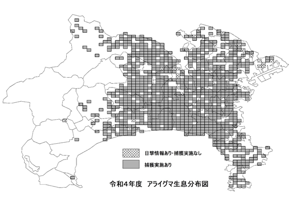 アライグマ生息分布図