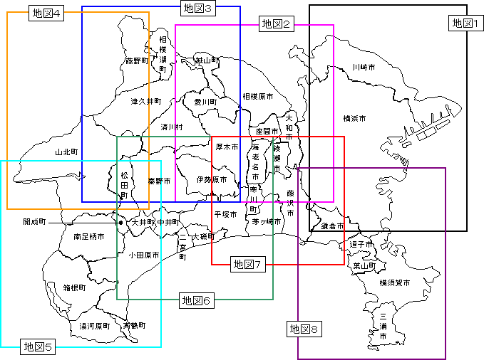 神奈川県の地図