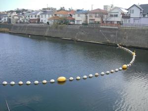 写真：河川横断型のブイ