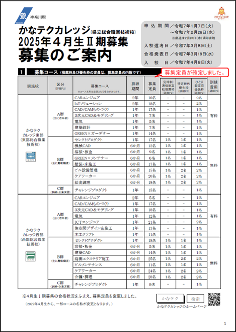 募集のご案内表紙