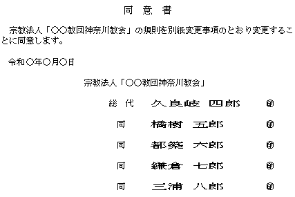 同意書記載例