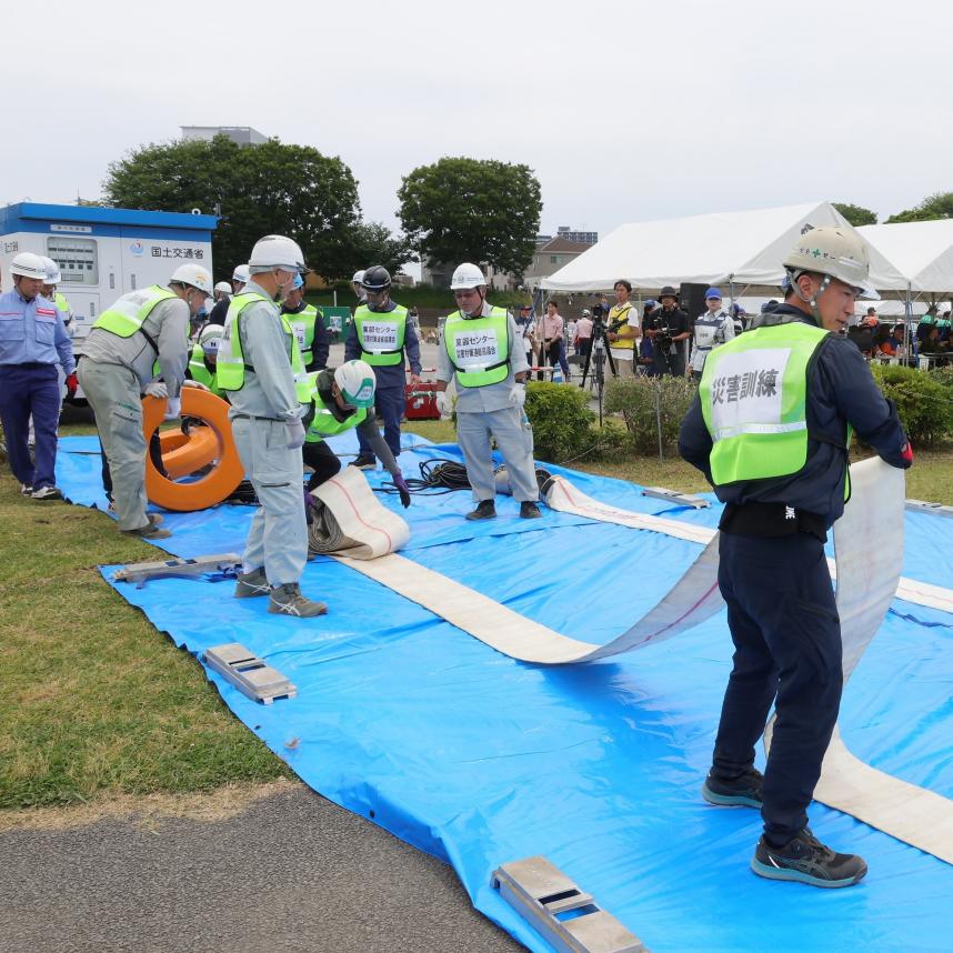 排水ポンプ車訓練