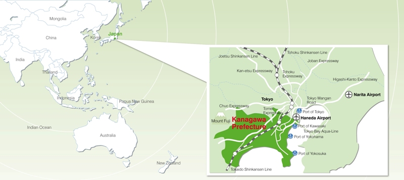 神奈川県の地図