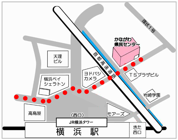 岡野町交差点からの地図