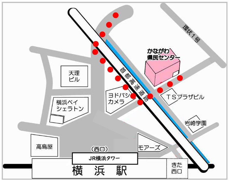 鶴屋町3丁目からの地図