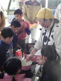 ミルク餅の試食