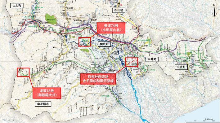 位置図（街路事業、道路事業）