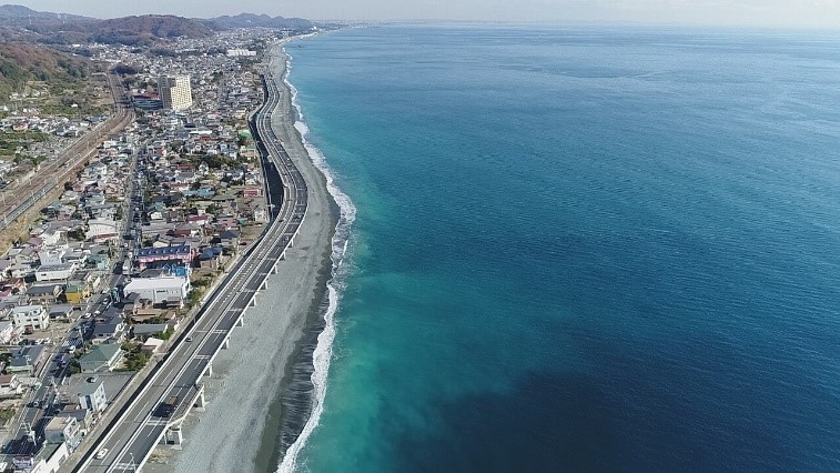 御幸の浜の空撮画像