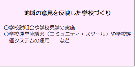 地域の意見を反映した学校づくり