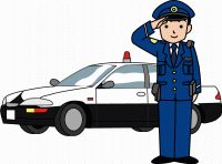 敬礼する警察官のイラスト