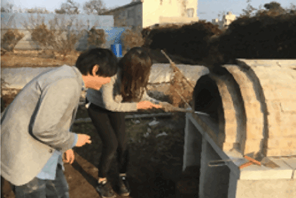 エリア内にあるピザ窯