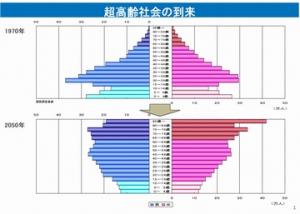 超高齢社会の到来人口ピラミッド図