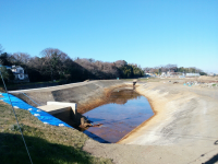 二級河川引地川（下土棚）遊水地掘削工事完成写真