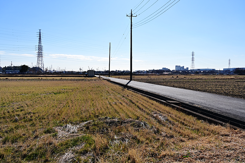 妙元寺へ畑の中を進む