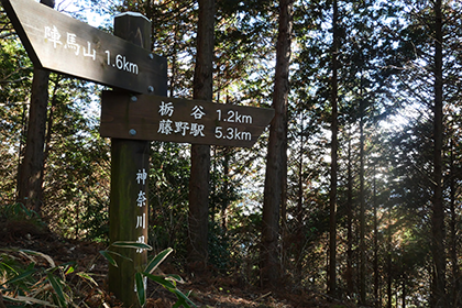 ハイキングコースにある道しるべ