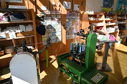 組紐の体験コーナー