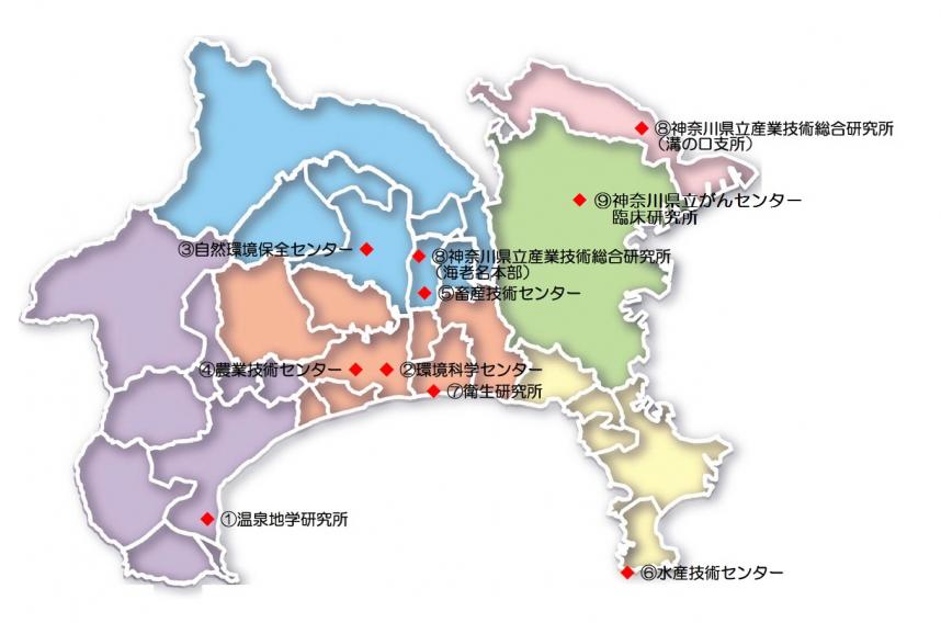 県試験研究機関地図