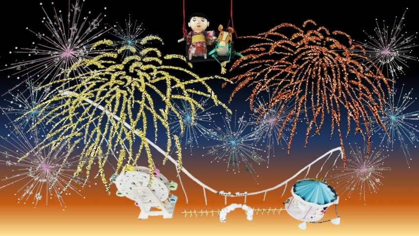 夜の遊園地