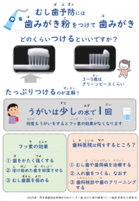 むし歯予防には歯みがき粉をつけて歯みがき