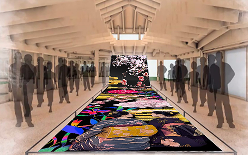 中央に和のイメージが展示されているイメージ画像