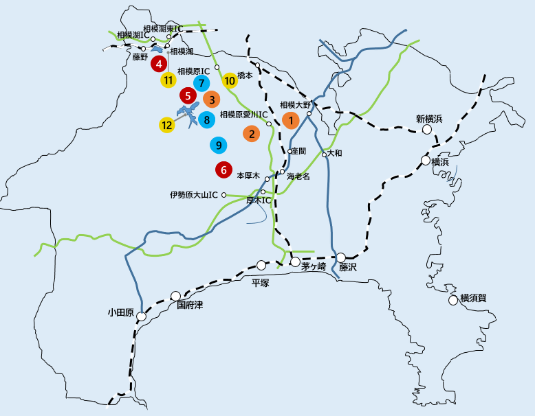 相模原地区の略図