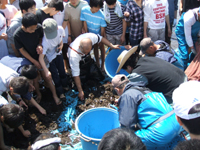 拡大地引網状況写真