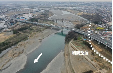 相模川の堤防整備（海老名市）